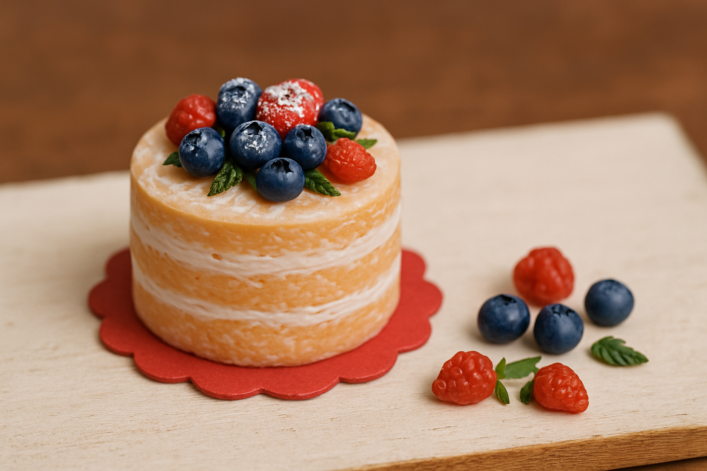 Berry Cake 1:12 Scale Dollhouse Miniature Cake & Accessories