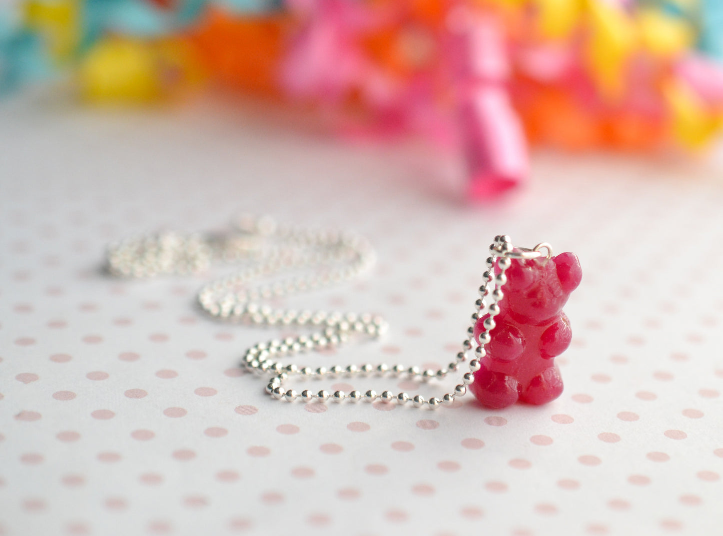 Scented Gummy Bear Necklace-Sterling Silver - Decadent Minis