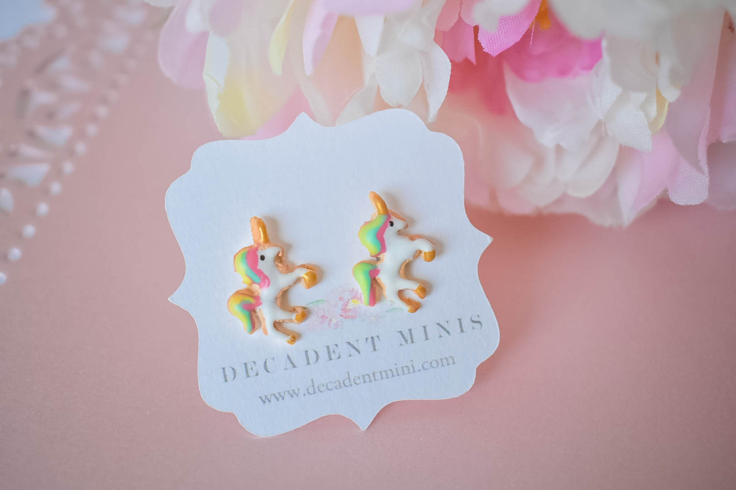 Scented Unicorn Sugar Cookie Stud Earrings - Decadent Minis