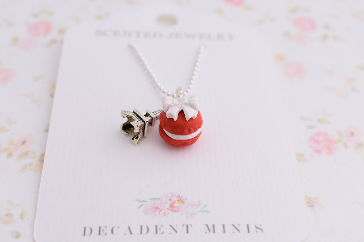 Scented Macaron Bow Necklace - Decadent Minis