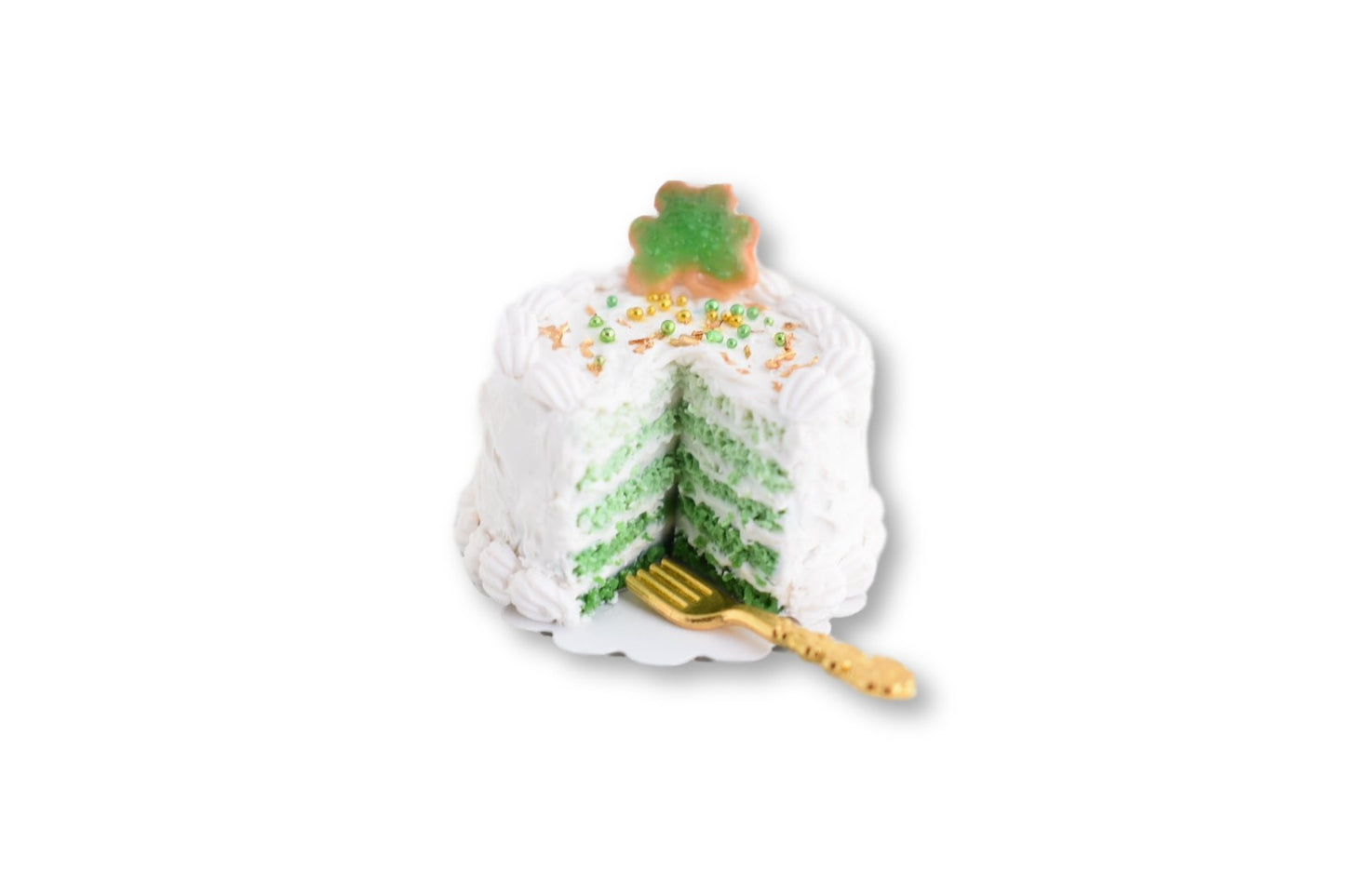 1:12 Scented Miniature Shamrock Cake Scale Dollhouse Miniature - Decadent Minis