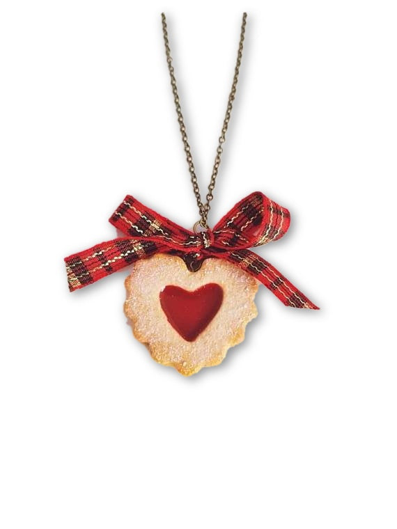 Scented Heart Shaped Linzer Cookie Necklace - Decadent Minis