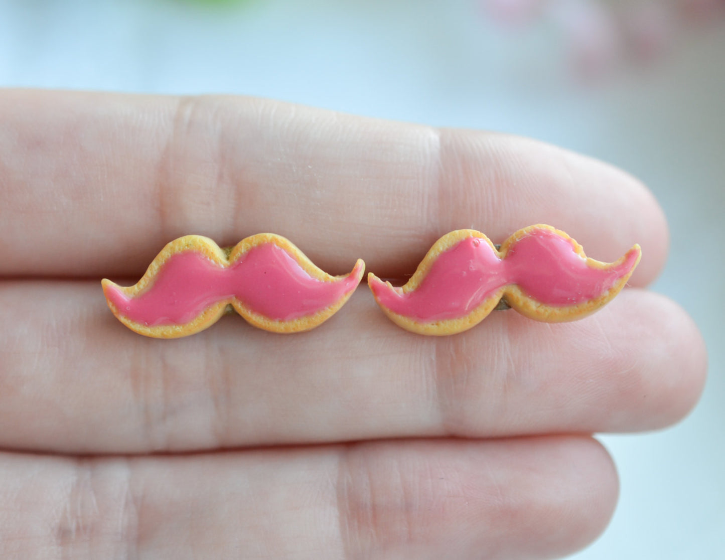 Scented Mustache Sugar Cookie Earrings - Decadent Minis
