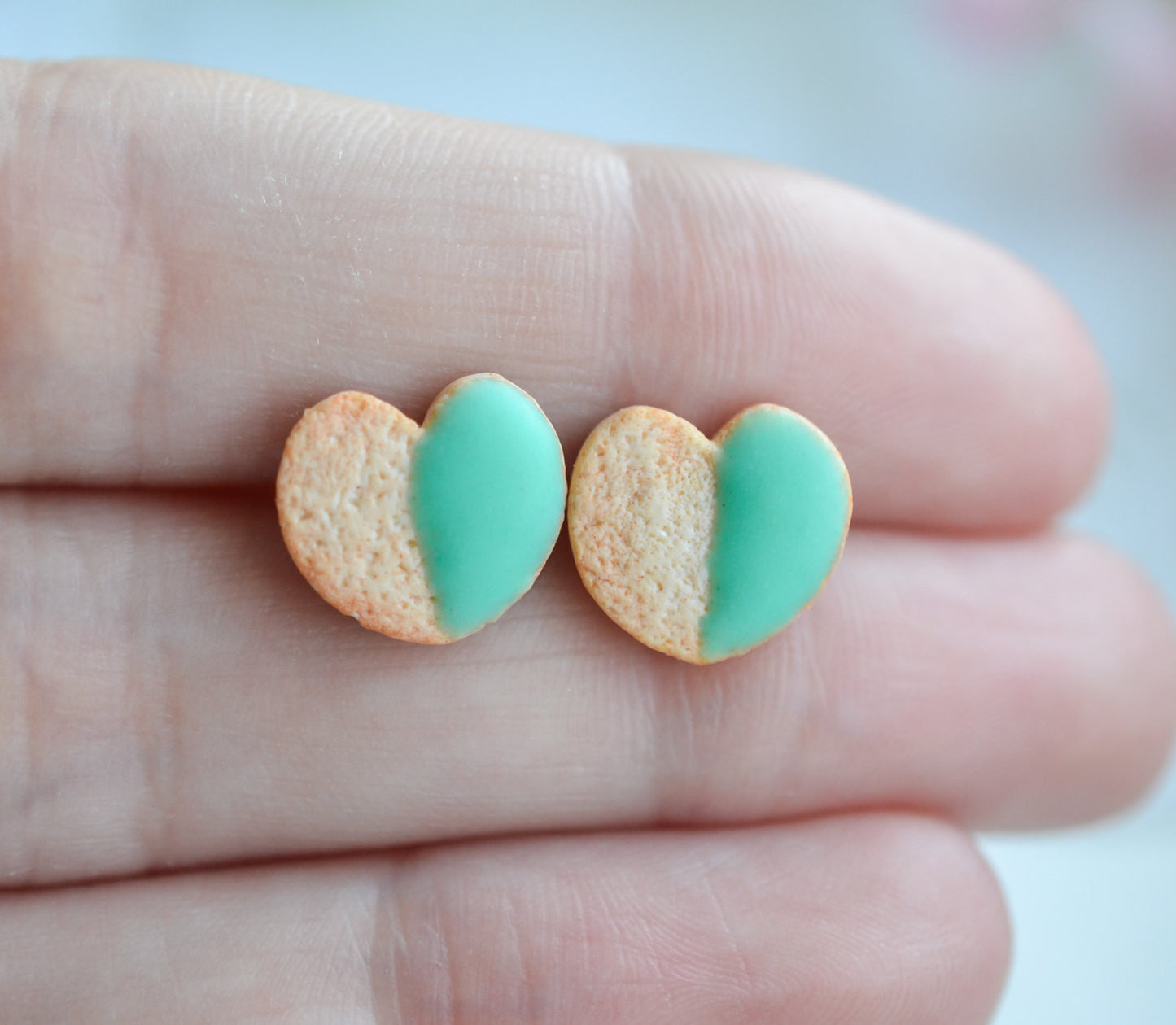 Scented Mint Dipped Sugar Cookie Stud Earrings - Decadent Minis