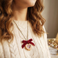 Scented Heart Shaped Linzer Cookie Necklace- Red Bow