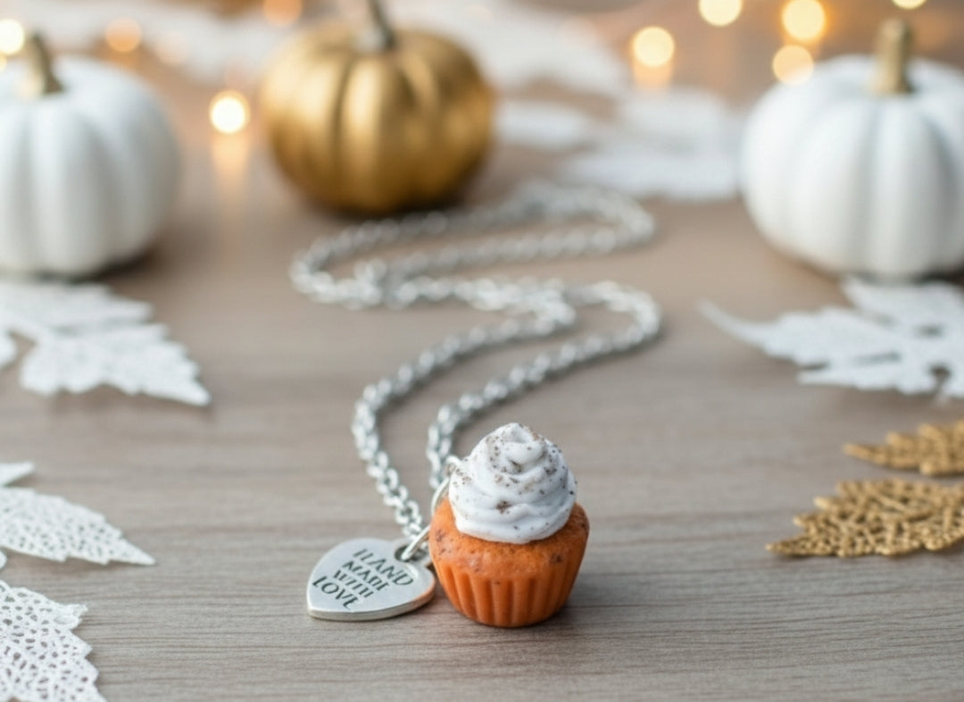Scented Pumpkin Spice Scented Cupcake Necklace