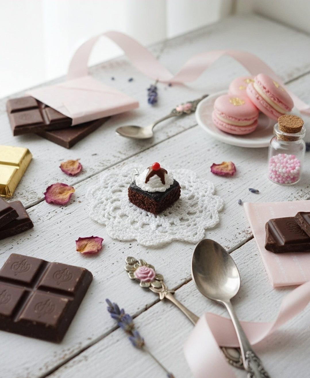 Scented Hot Fudge Brownie Sundae Necklace - Decadent Minis