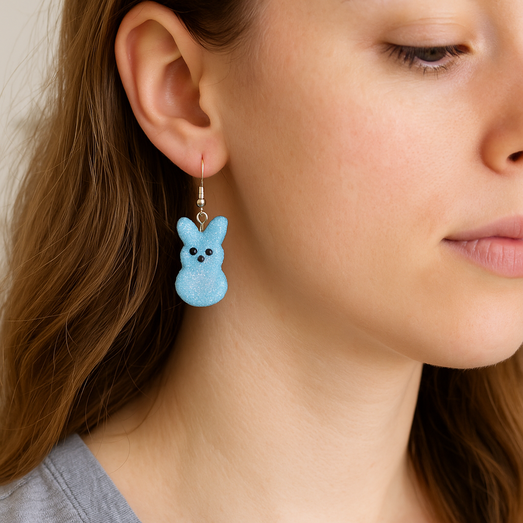 Scented Bunny Peeps Dangle Earrings