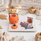 1:12 Scale Scented Glow In The Dark Jack O' Lantern Pumpkin Miniature Halloween Set