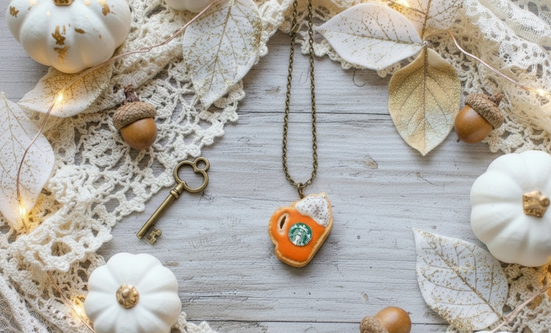Scented Starbucks Pumpkin Spice Latte Sugar Cookie Necklace - Decadent Minis