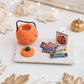 1:12 Scale Scented Glow In The Dark Jack O' Lantern Pumpkin Miniature Halloween Set