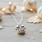 Scented Cinnamon Roll Silver Bow Necklace - Decadent Minis