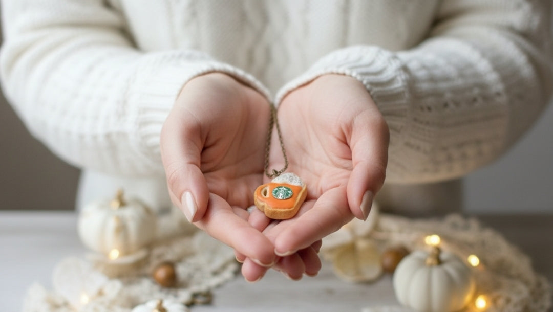 Scented Starbucks Pumpkin Spice Latte Sugar Cookie Necklace - Decadent Minis