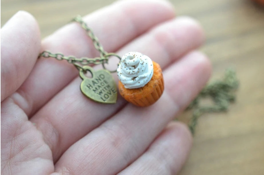 Scented Pumpkin Spice Scented Cupcake Necklace