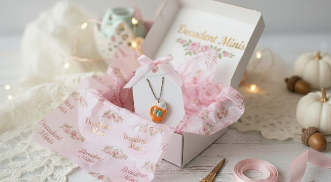 Scented Starbucks Pumpkin Spice Latte Sugar Cookie Necklace - Decadent Minis