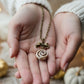 Scented Cinnamon Roll Silver Bow Necklace - Decadent Minis