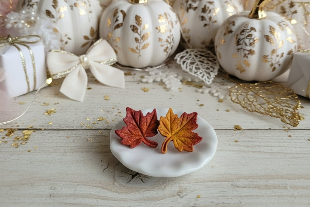 Scented Maple Leaf Earrings - Decadent Minis