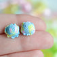 Scented Cotton Candy Ice Cream Scoop Earrings-Blue - Decadent Minis