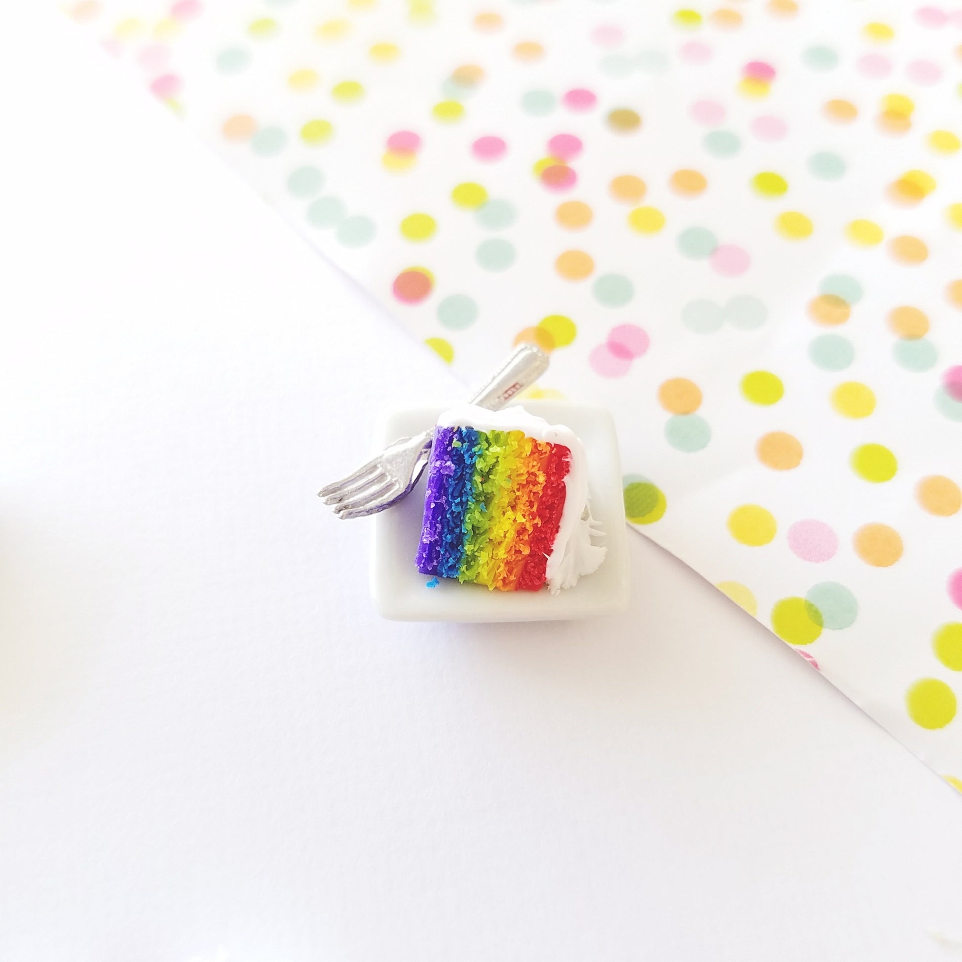 1:12 Scale Dollhouse Miniature Rainbow Cake Slice Set - Decadent Minis