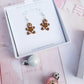Scented Gingerbread Man Earrings Christmas Colors - Decadent Minis