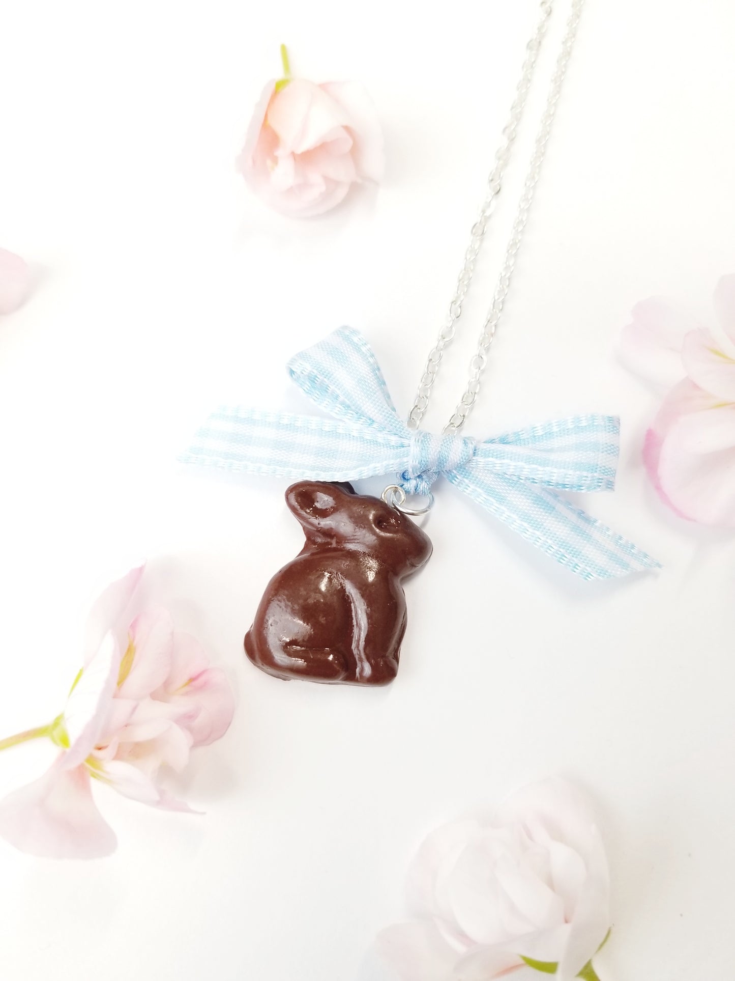 Scented Chocolate Easter Bunny Necklace Silver Plated - Decadent Minis