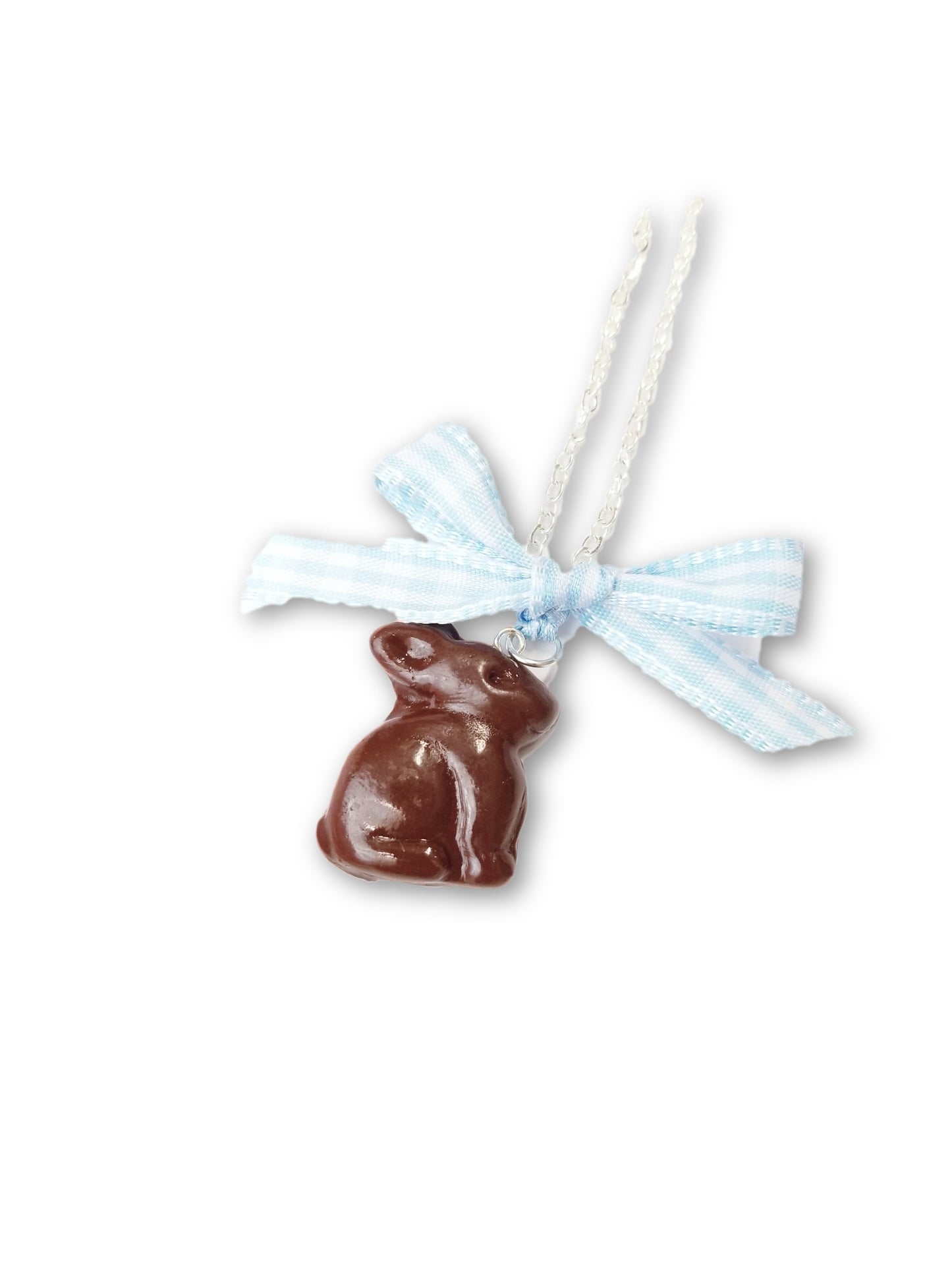 Scented Chocolate Easter Bunny Necklace Silver Plated - Decadent Minis
