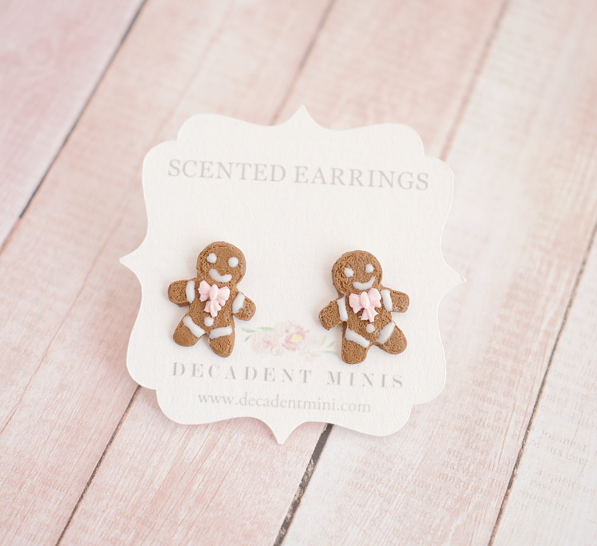 Scented Mrs. Gingerbread Stud Earrings - Decadent Minis