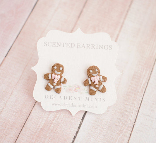 Scented Mrs. Gingerbread Stud Earrings - Decadent Minis