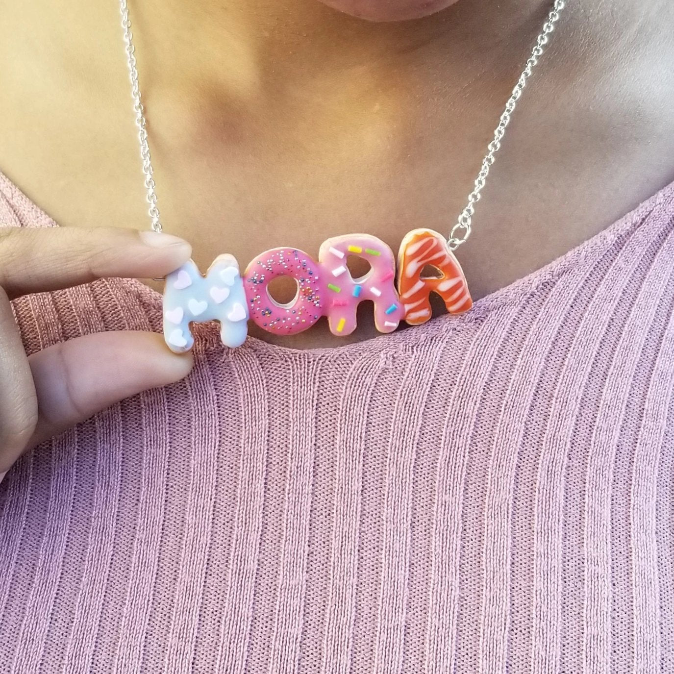 Scented Custom Name Donut Necklace - Decadent Minis