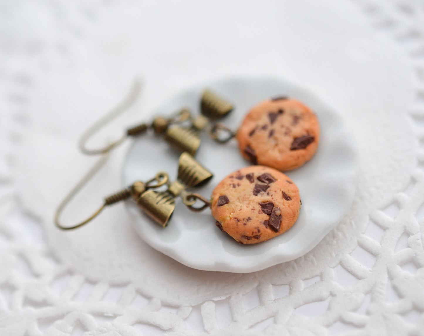 Scented Extra Chunky Chocolate Chip Cookie Earrings-Vintage - Decadent Minis