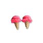 Scented Strawberry Ice Cream Cone Earrings - Decadent Minis