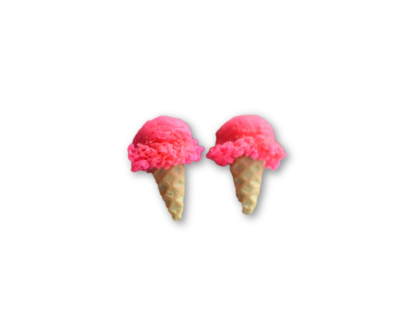 Scented Strawberry Ice Cream Cone Earrings - Decadent Minis