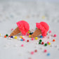 Scented Strawberry Ice Cream Cone Earrings - Decadent Minis