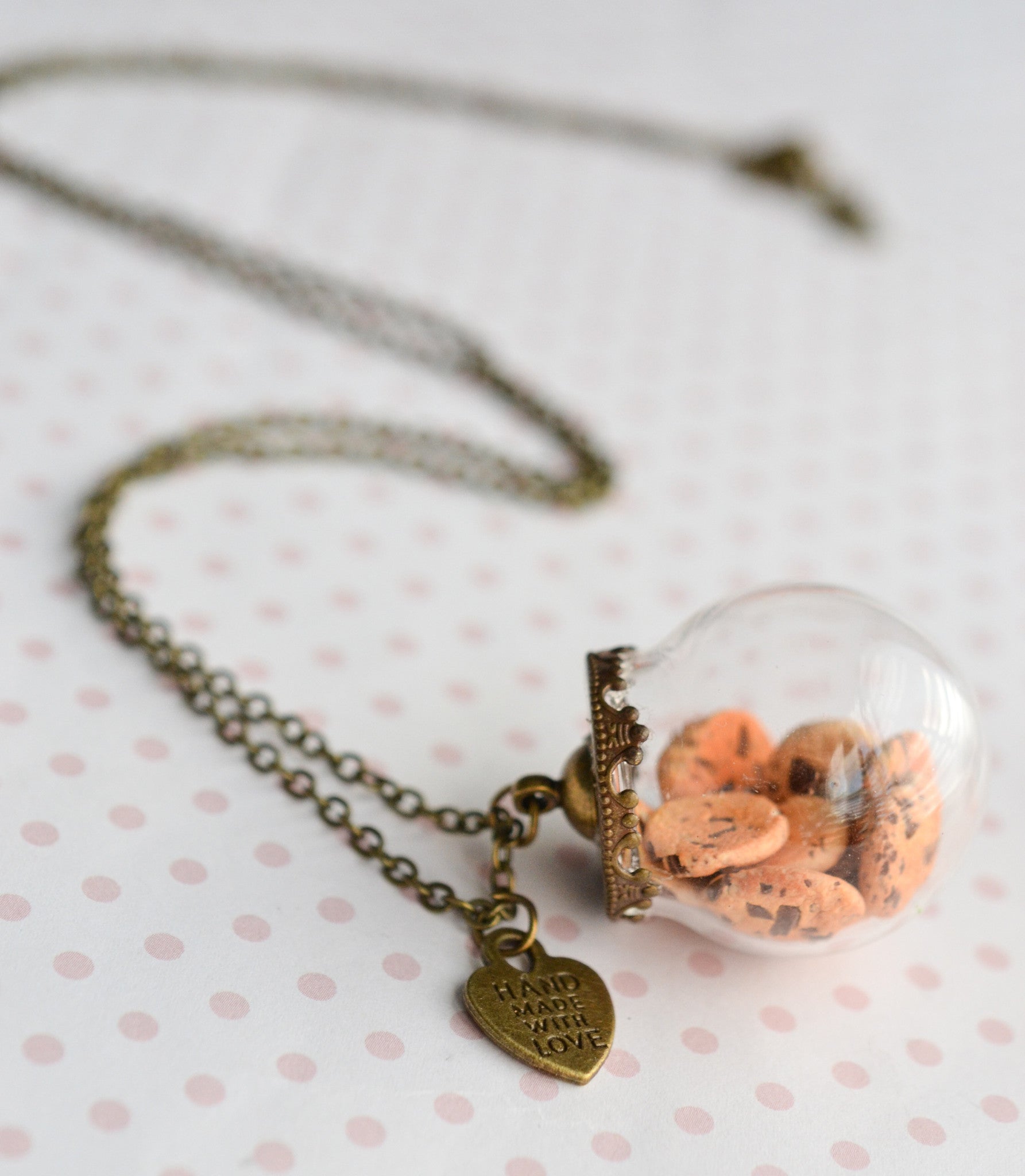 Chocolate Chip Cookie Jar Necklace-Antique Bronze - Decadent Minis