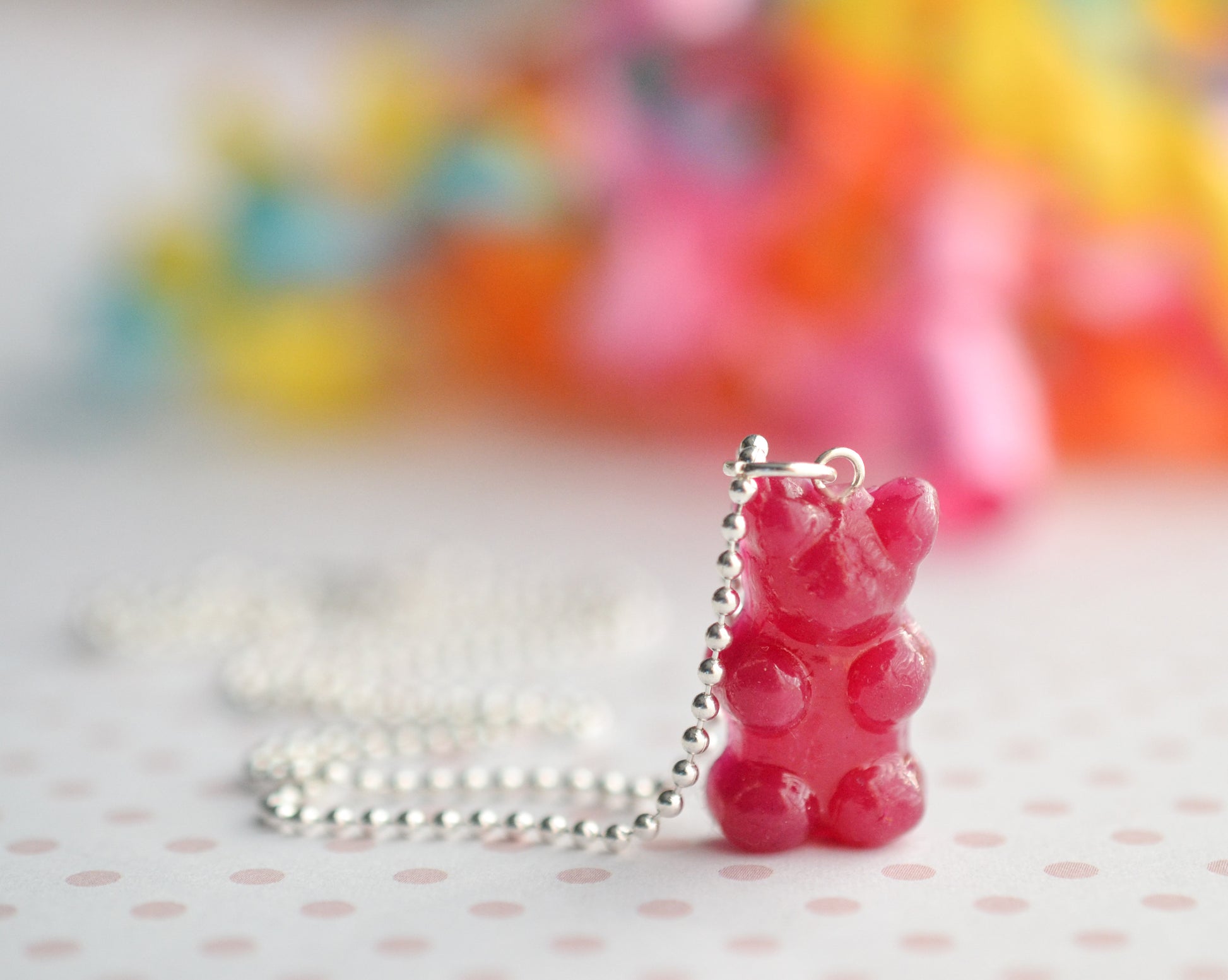 Scented Gummy Bear Necklace-Sterling Silver - Decadent Minis