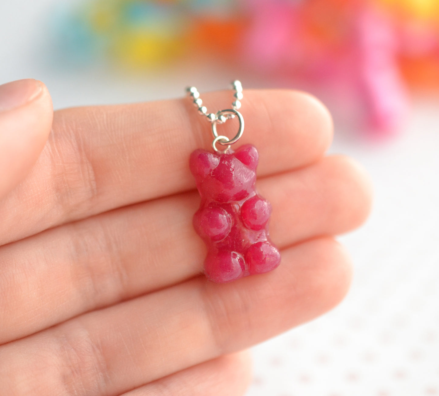 Scented Gummy Bear Necklace-Sterling Silver - Decadent Minis