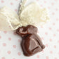 Scented Chocolate Easter Bunny Necklace Silver Plated - Decadent Minis
