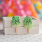 Scented Kiwi Popsicle Stud Earrings - Decadent Minis