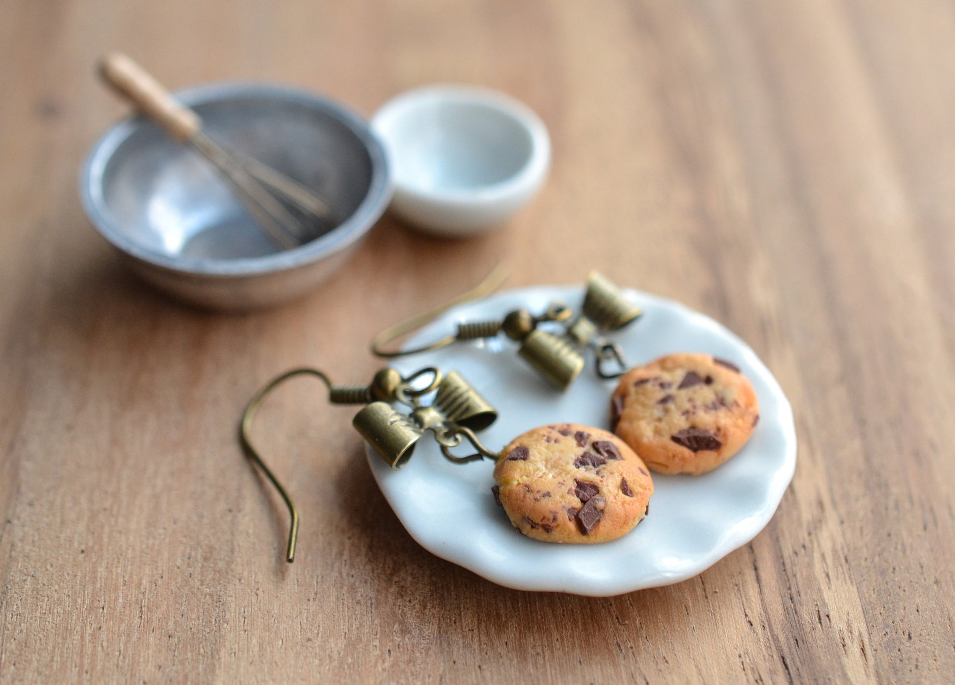 Scented Extra Chunky Chocolate Chip Cookie Earrings-Vintage - Decadent Minis