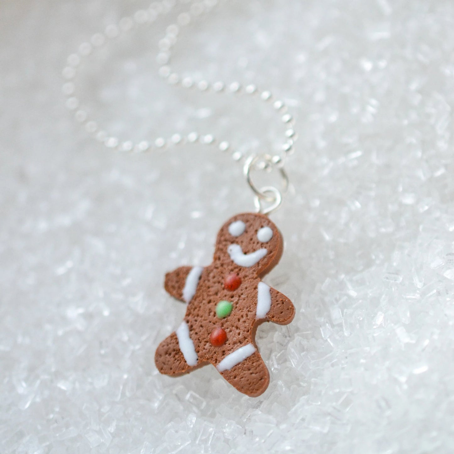 Scented Gingerbread Man Necklace - Christmas Colors - Decadent Minis