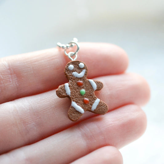 Scented Gingerbread Man Necklace - Christmas Colors - Decadent Minis