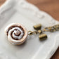 Scented Cinnamon Roll Antique Bronze Necklace - Decadent Minis