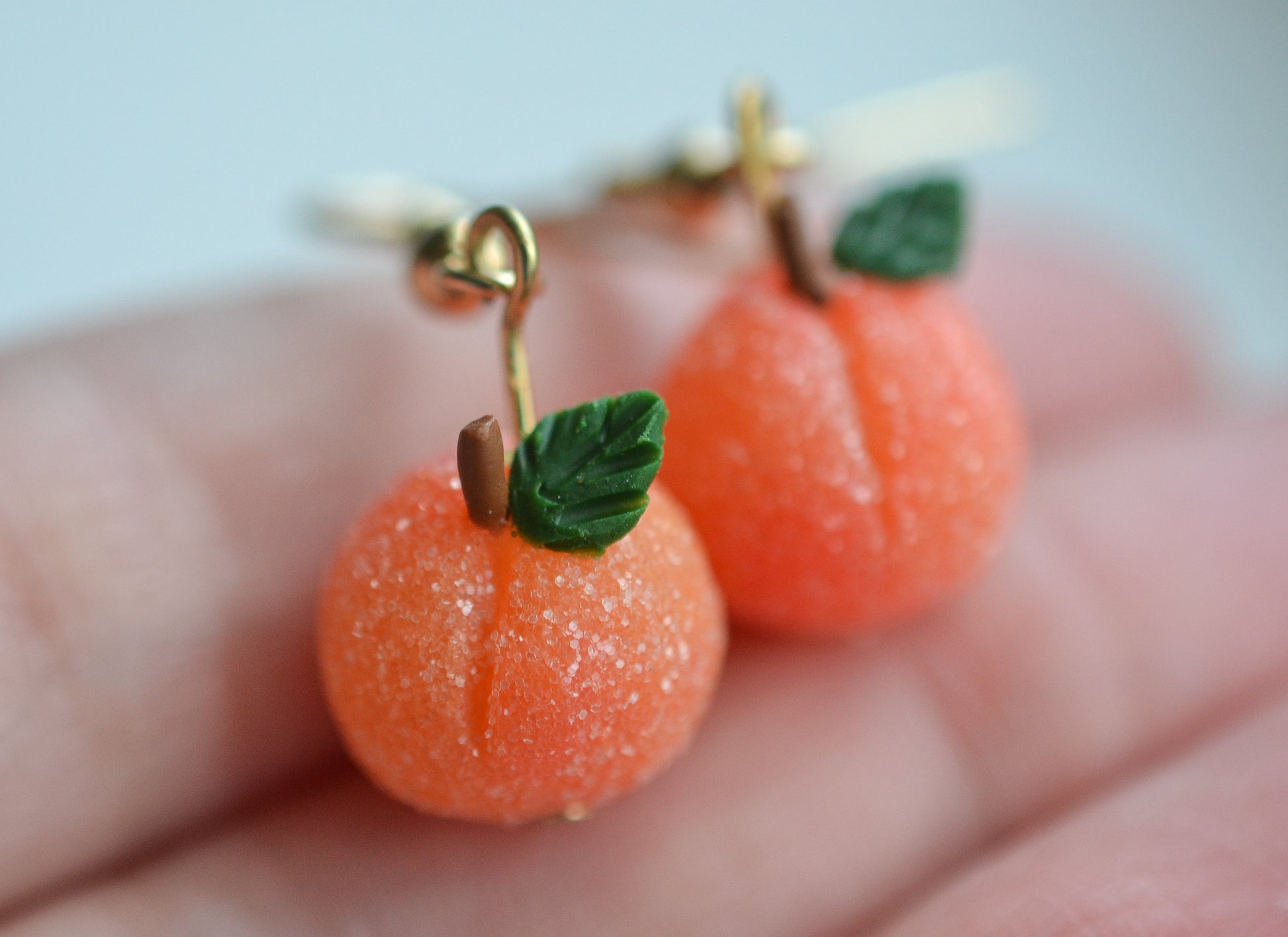 Scented Sugar Coated Georgia Peach Earrings - Decadent Minis