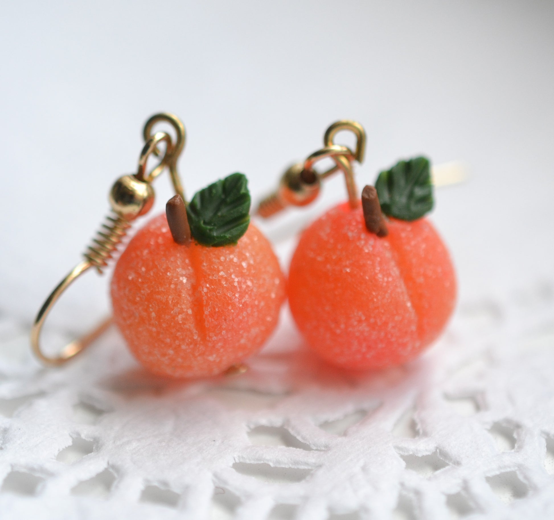 Scented Sugar Coated Georgia Peach Earrings - Decadent Minis
