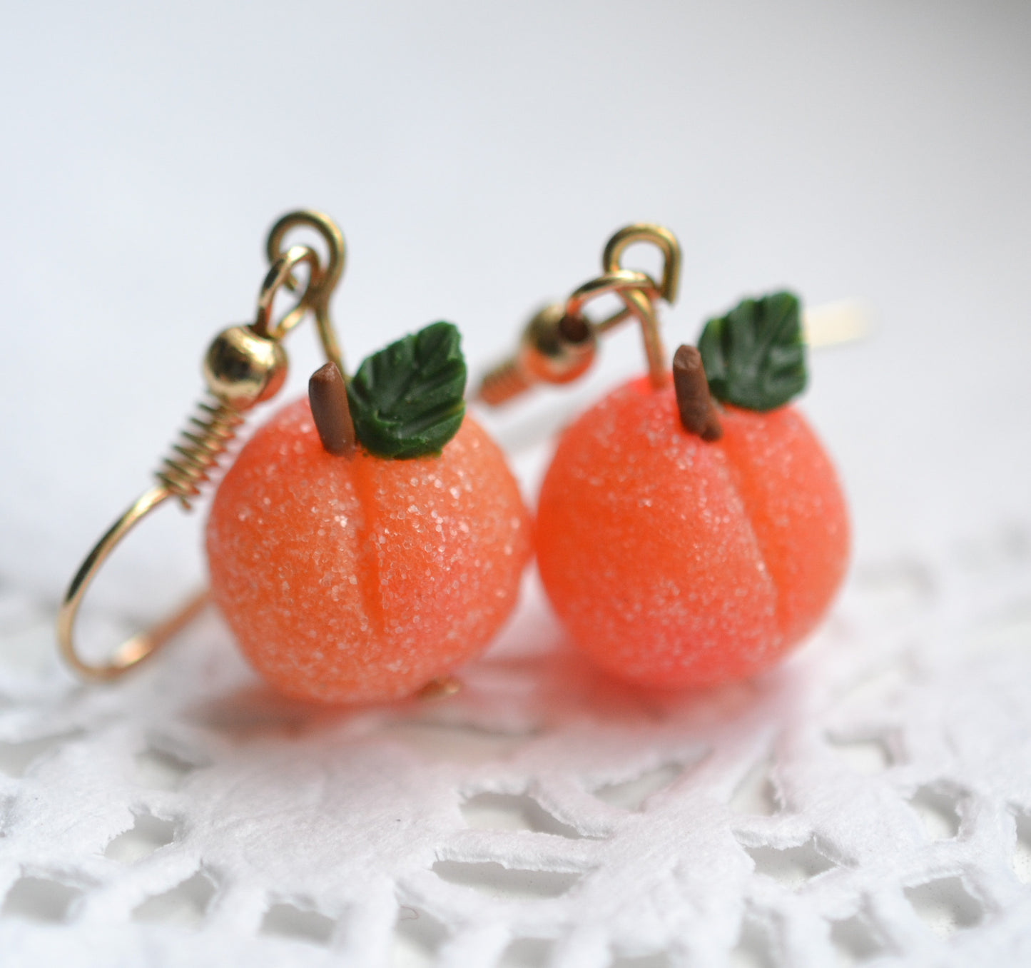 Scented Sugar Coated Georgia Peach Earrings - Decadent Minis