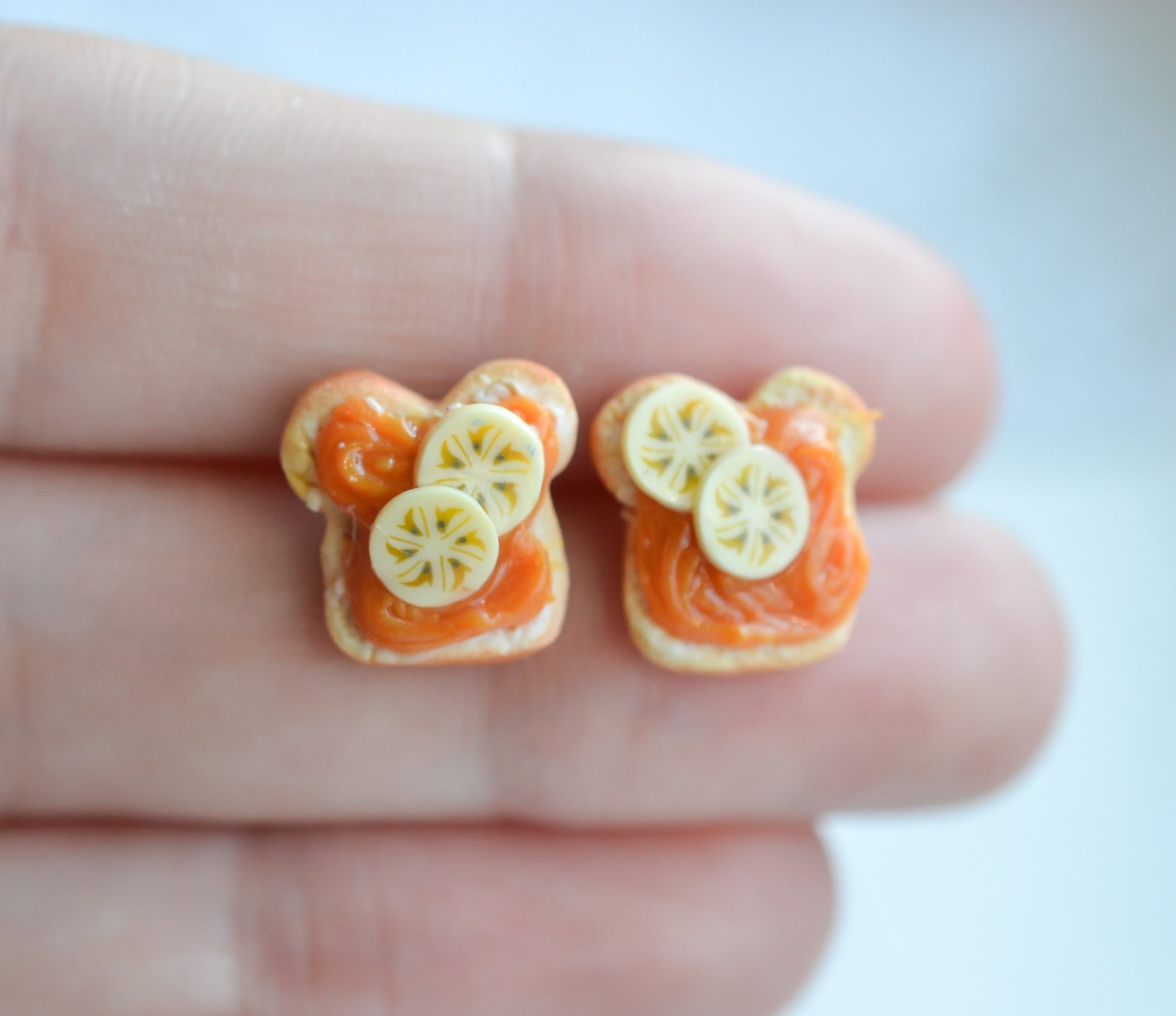 Scented Peanut Butter and Banana Sandwich Earrings - Decadent Minis