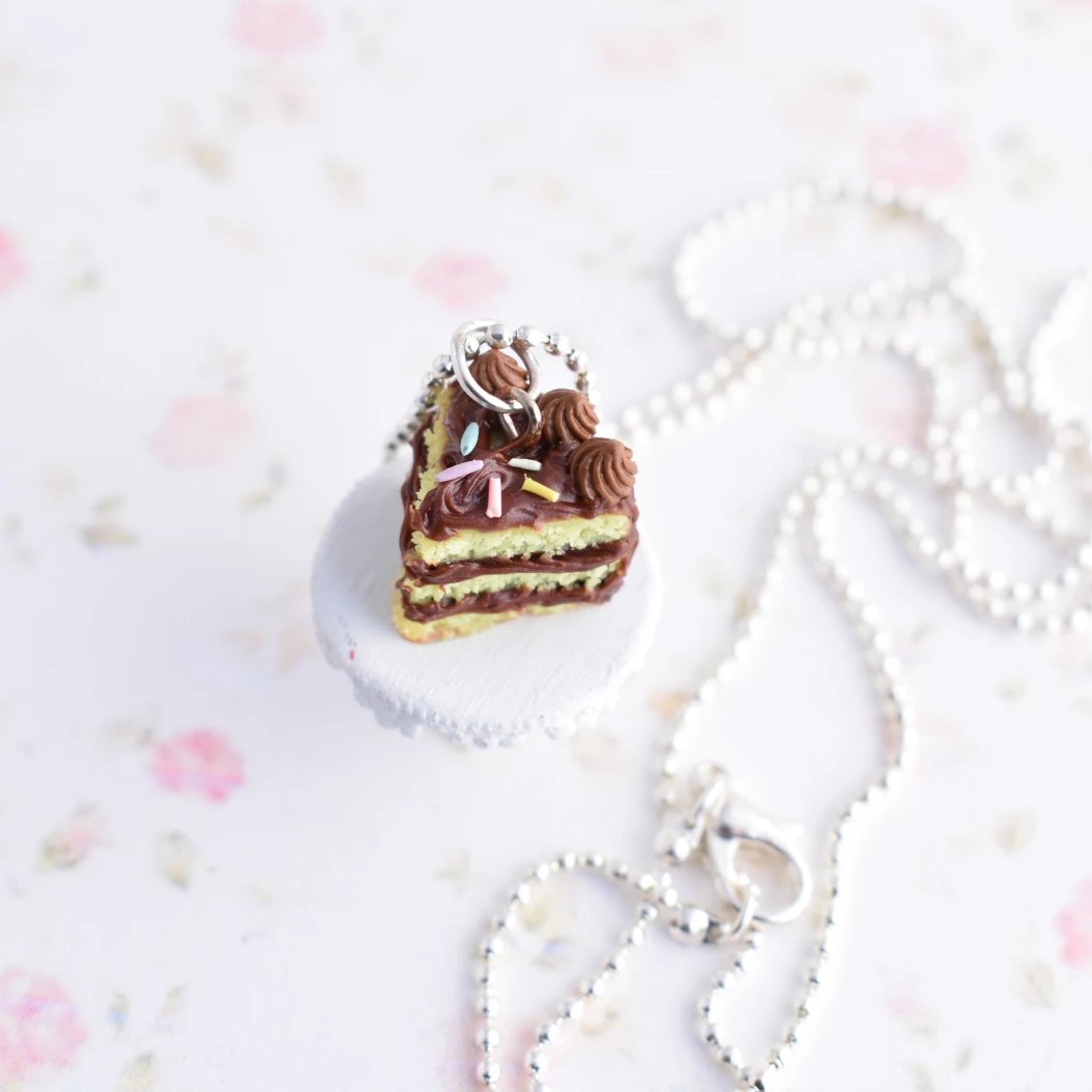 Scented Chocolate Birthday Cake Necklace - Decadent Minis