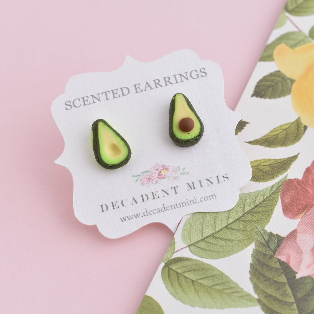 Scented Avocado Earrings - Decadent Minis