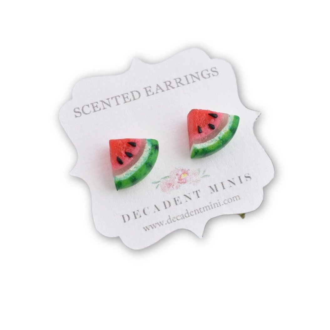 Scented Watermelon Stud Earrings - Decadent Minis