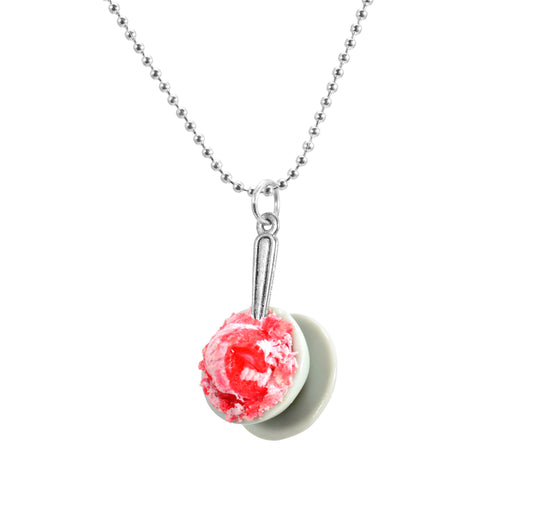 Scented Strawberry Ice Cream Bowl Necklace - Decadent Minis